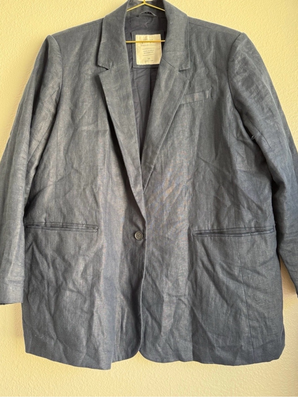 Abercrombie&Fitch Linen Collection Women’s Blazer Casual Preppy Jacket  Blue XL